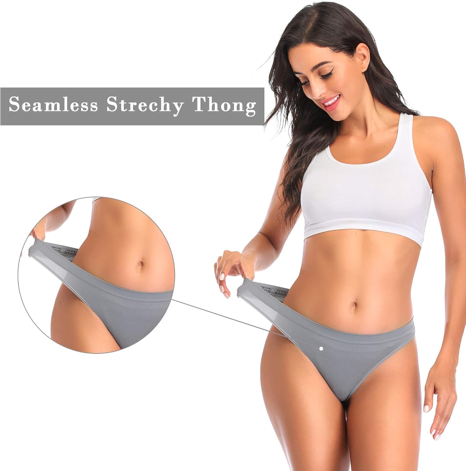 Thongs for Women, Womens Thongs Seamless Thongs Underwear for Women Low Waist No Show Thong