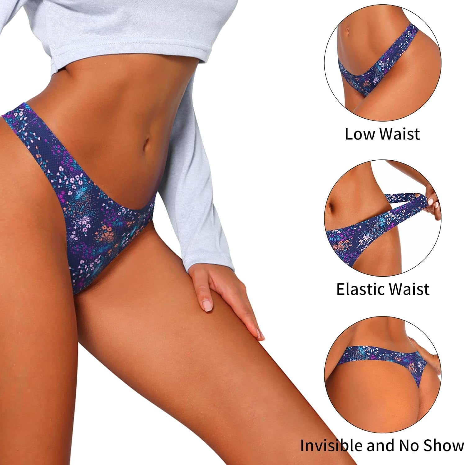 Seamless Thongs for Women, Thong Underwear for Women Low Waist No Show Thongs Thong Womens Panties