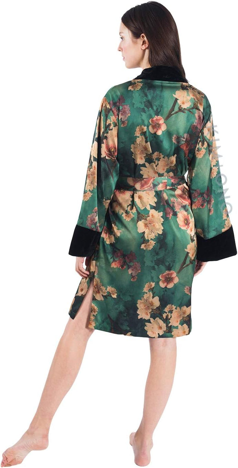 Women'S Kimono Wrap Short - Watercolor Floral