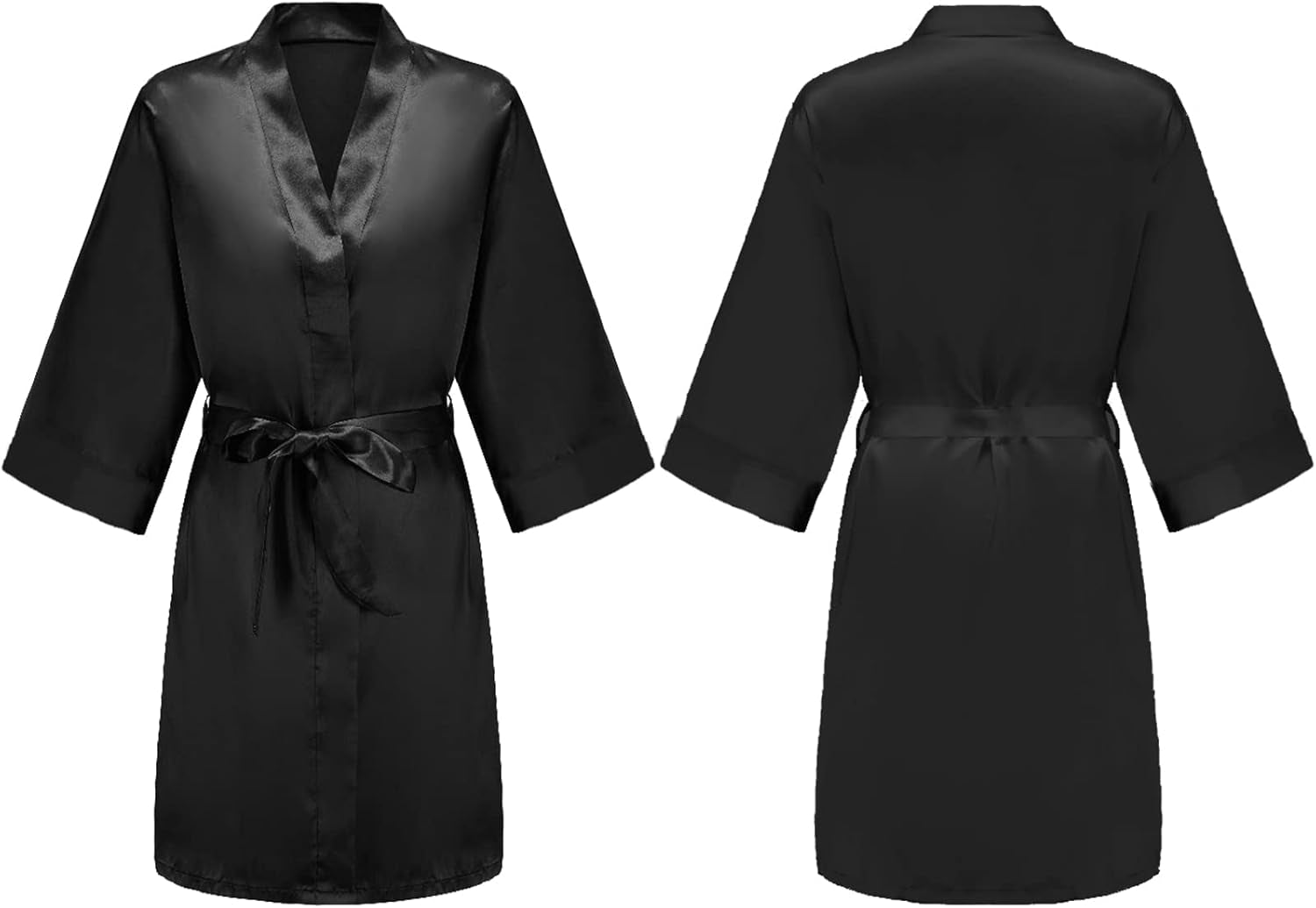 Satin Rrobes for Women Short Silk Bathrobe Kimono Robes V-Neck Sleepwear for Bridesmaid Wedding Party