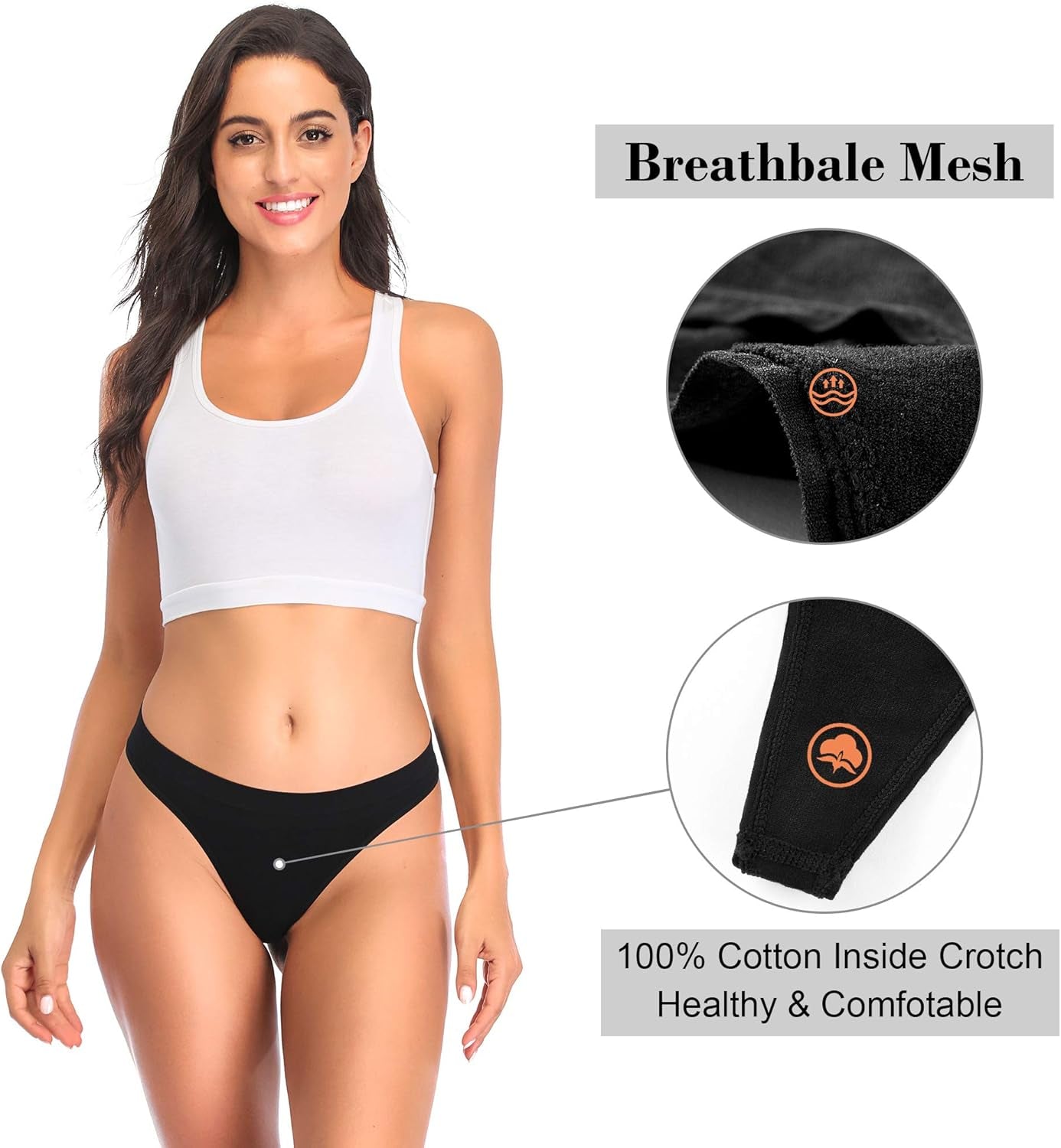 Thongs for Women, Womens Thongs Seamless Thongs Underwear for Women Low Waist No Show Thong