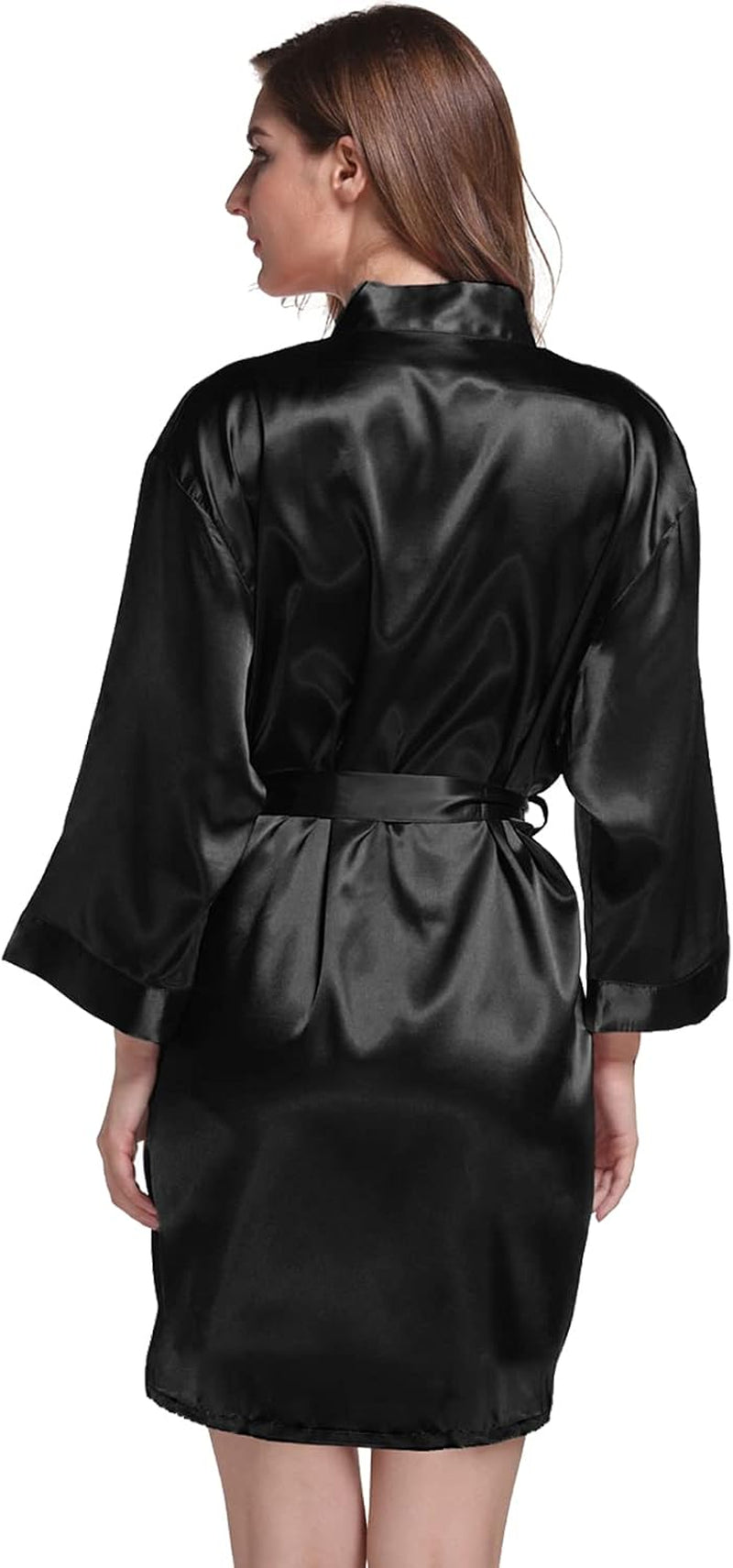 Satin Rrobes for Women Short Silk Bathrobe Kimono Robes V-Neck Sleepwear for Bridesmaid Wedding Party