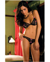 Rene Rofe Lace Peek a Boo & Crotchless Thong Black M/L