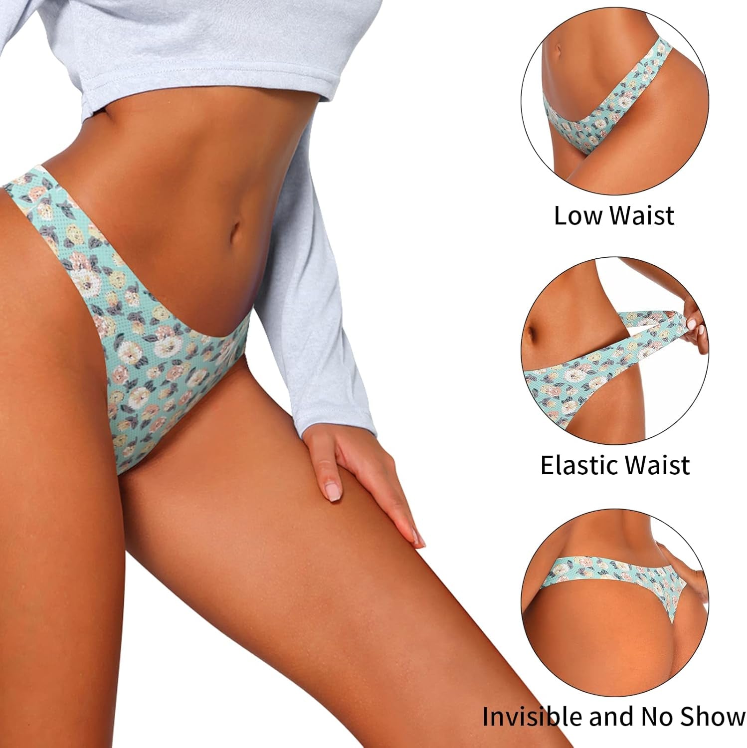 Thongs for Women, Womens Thongs Seamless Thongs Underwear for Women Breathable Thong