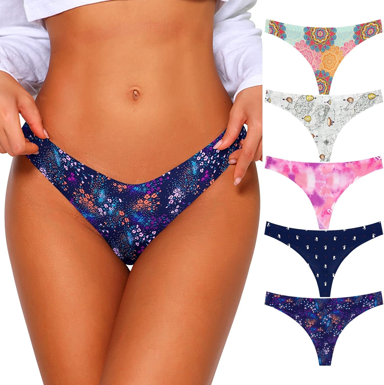 Seamless Thongs for Women, Thong Underwear for Women Low Waist No Show Thongs Thong Womens Panties