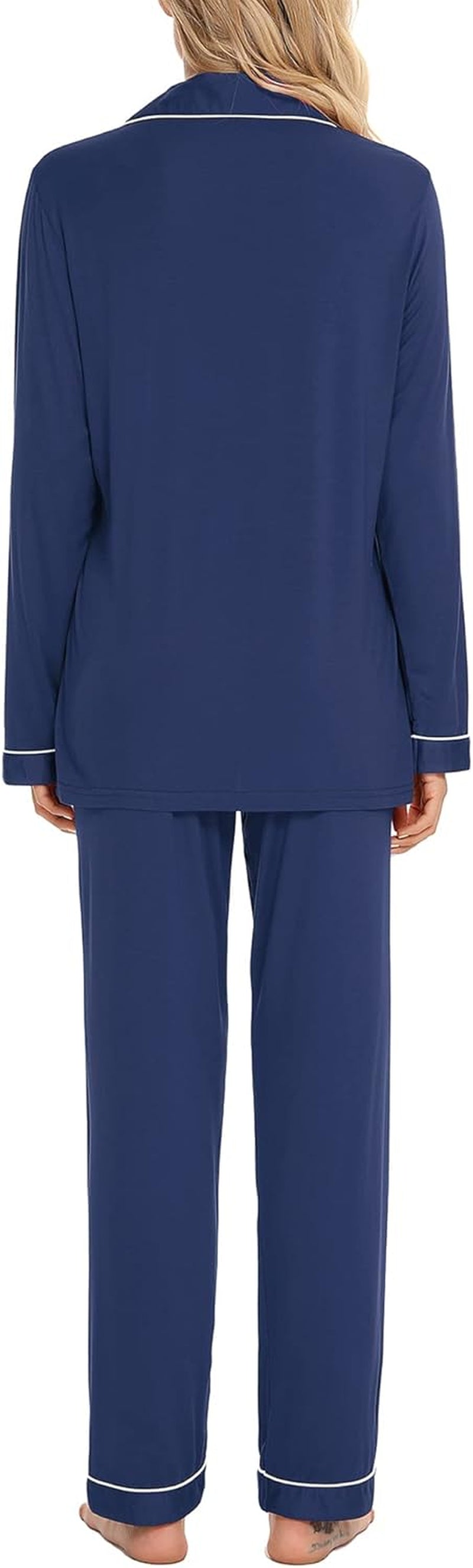Pajamas Set for Women Long Sleeve Sleepwear Soft Button down Shirt with Long Pants Pj Lounge Sets S-XXL