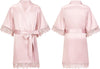 Flower Girl Satin Kimono Robes Kids Silky Bathrobes Sleepwear for Spa Birthday Party Wedding, Blush M